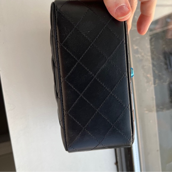 NWT Chanel Black CC Mini Square Lambskin Classic Flap w Receipt! Champagne HW - Picture 12 of 14